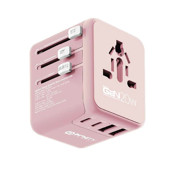 GaN世界通用PD萬能充頭插頭(粉紅色)