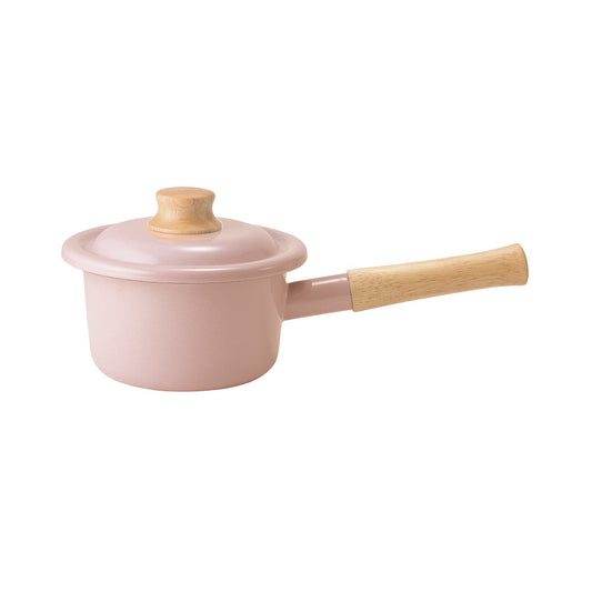 Cotton Plus 系列 單柄附蓋琺瑯牛奶鍋 14cm 煙燻粉